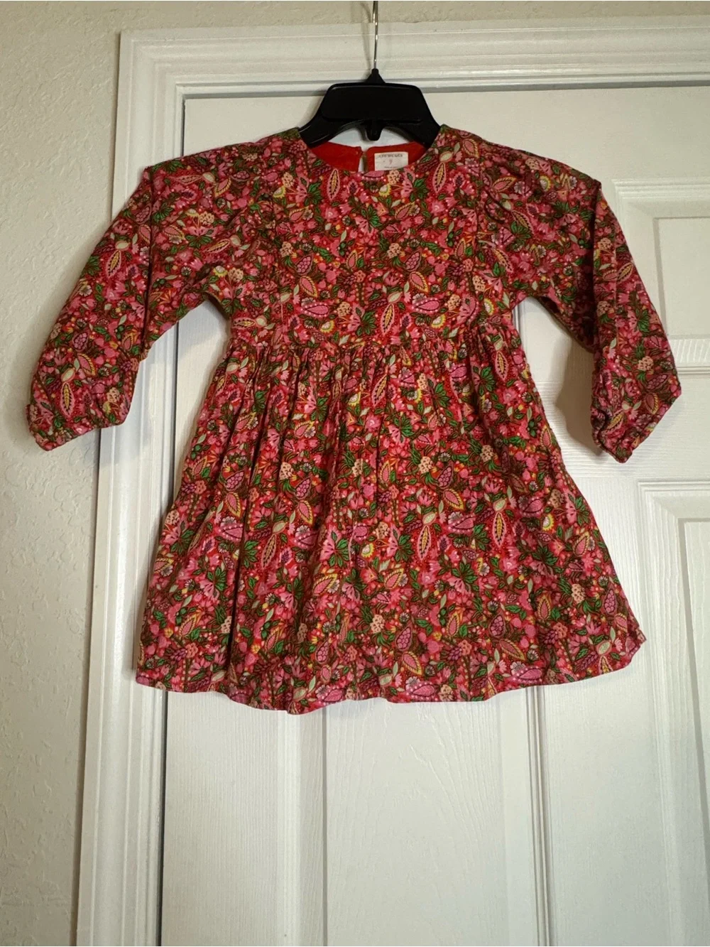 Crewcuts Pink Floral Long-Sleeve Twirl Dress